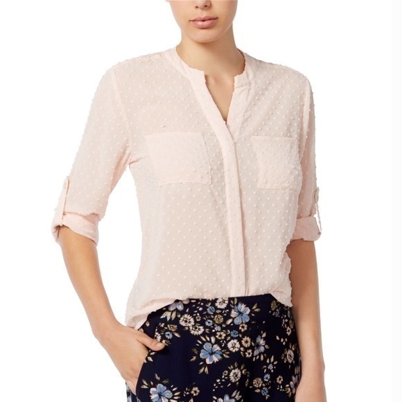 Maison Jules Clip-Dot Utility Button Up Shirt - Picture 1 of 5